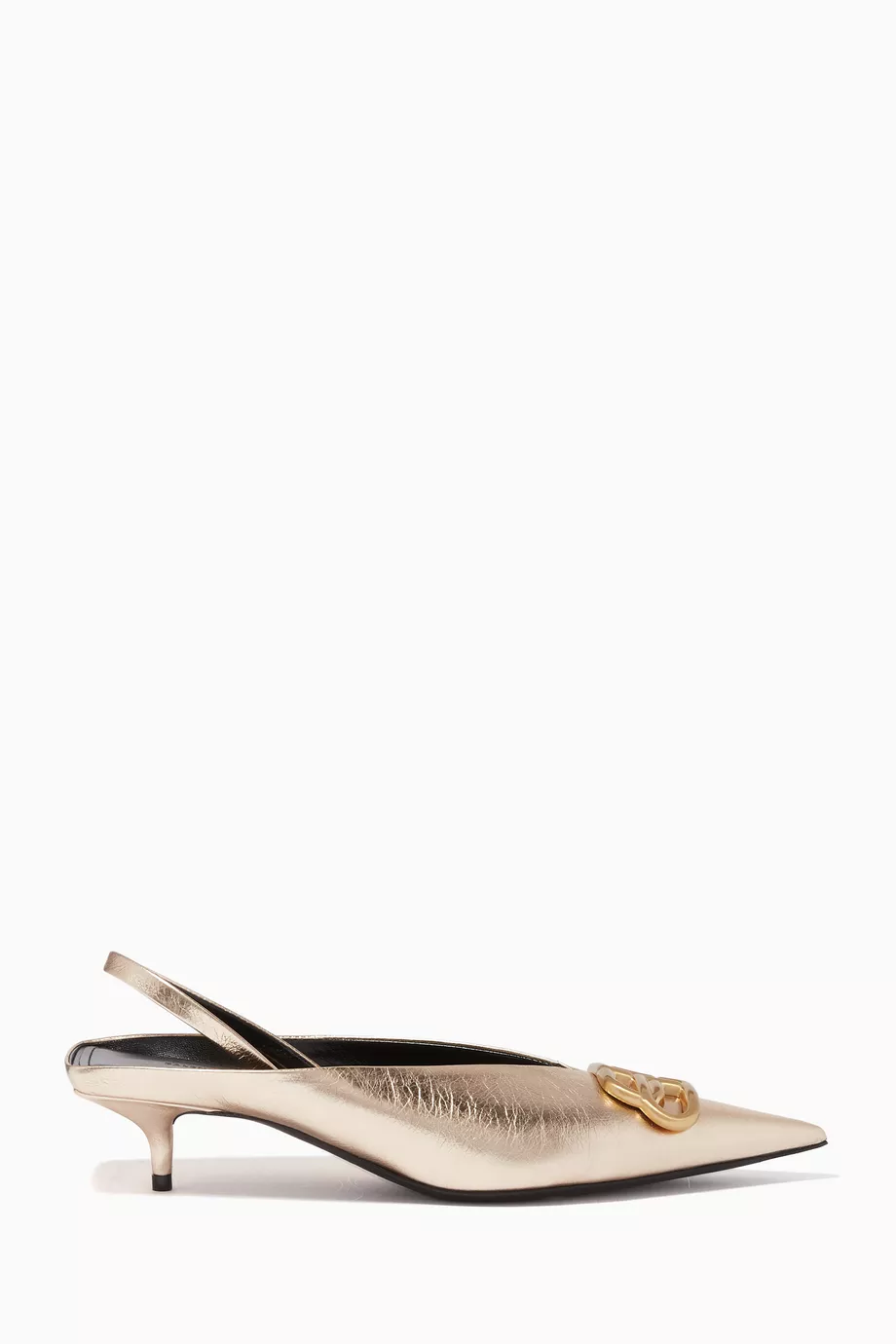 Buy Balenciaga Gold BB 40 Slingback Knife Pumps in Metallic Leather for Women in UAE Ounass