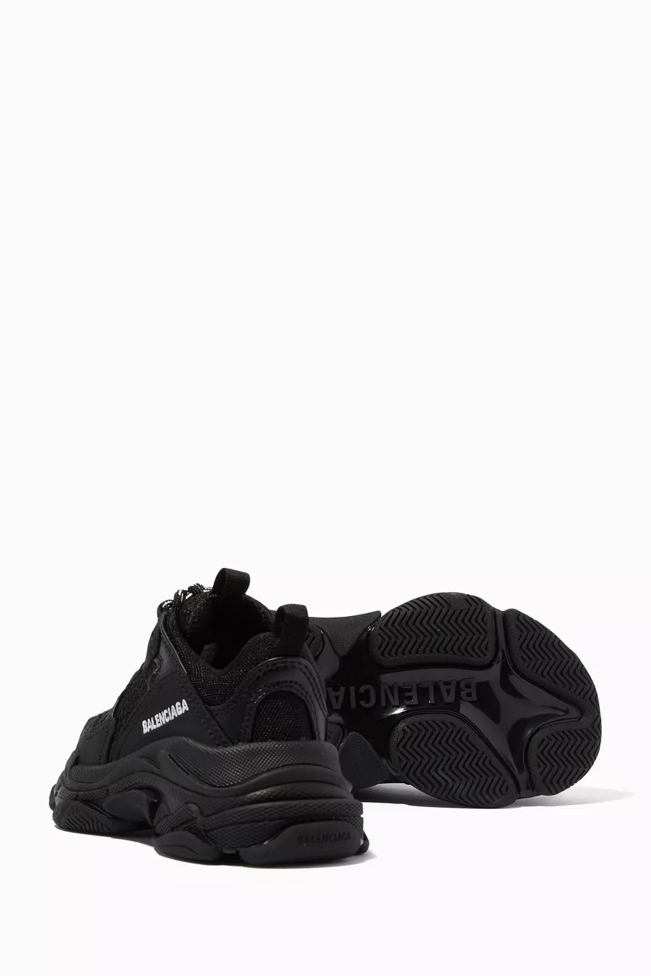 Buy Balenciaga Black Triple S Trainers in Double Foam Mesh for