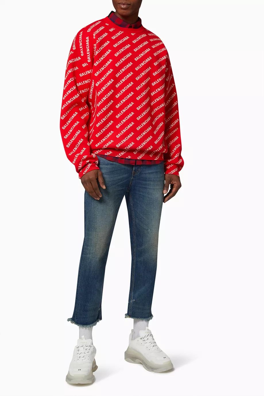 Balenciaga red sale sweater