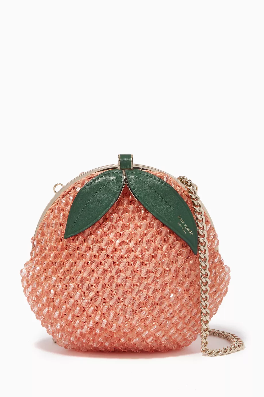 Buy Kate Spade New York Pink Bellini 3D Peach Crossbody Bag in Embellished Crochet for Women in UAE Ounass