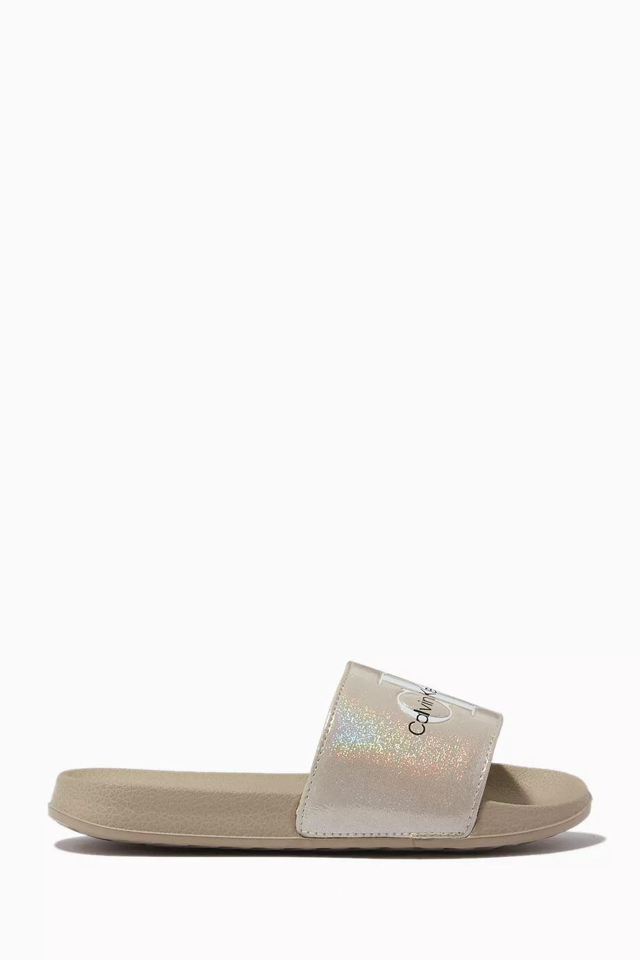 Calvin klein metallic sliders new arrivals