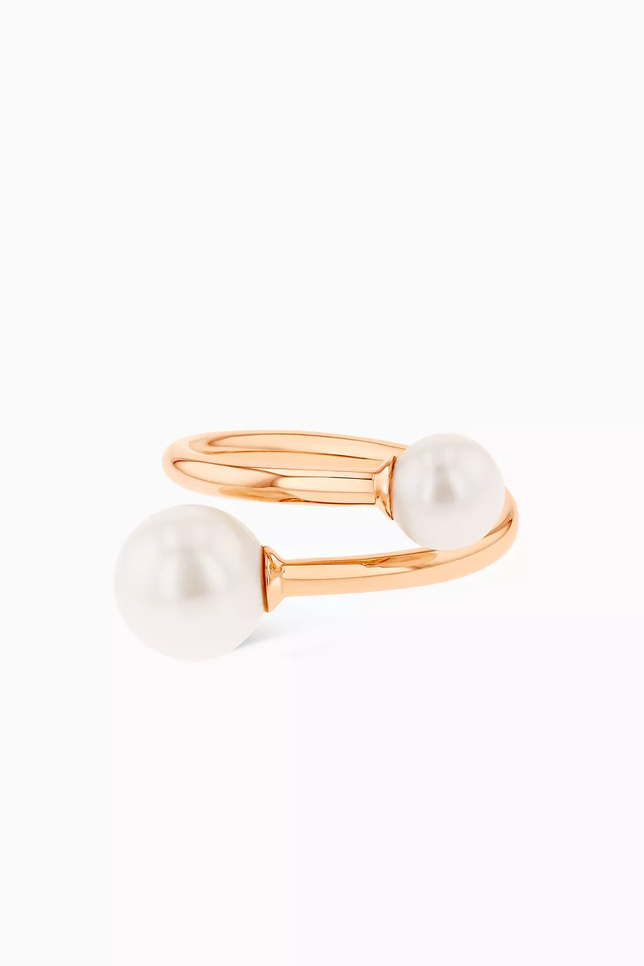 Rose gold ring store with pearl