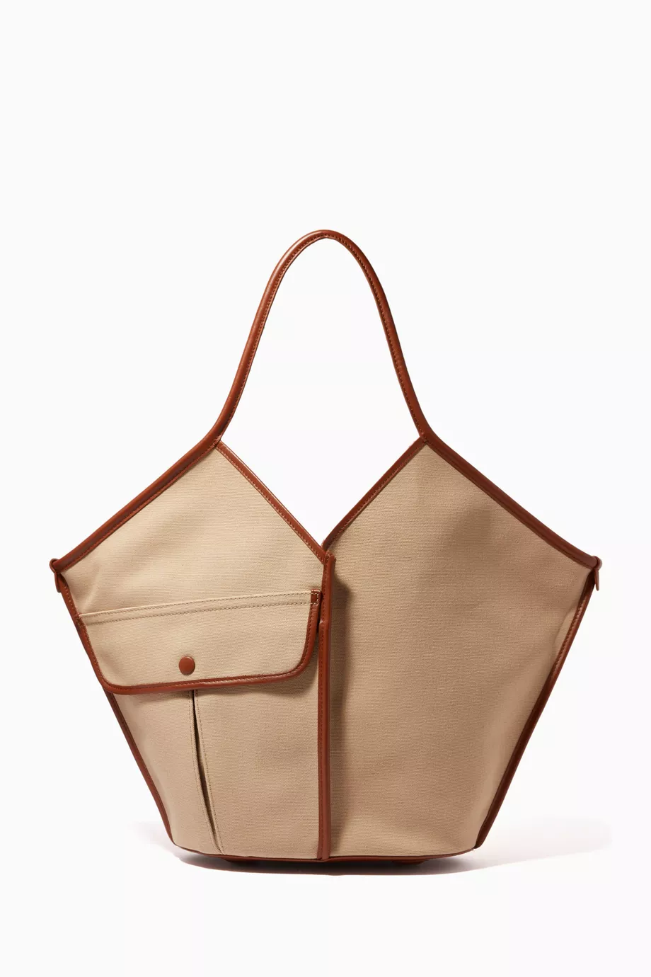 Buy Hereu Neutral Duna Tote Bag in Canvas & Leather for WOMEN in UAE