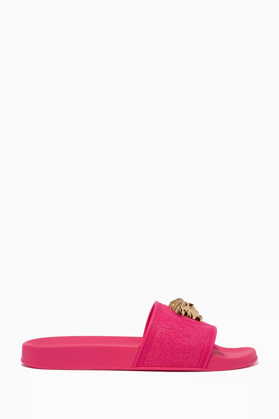 Buy Versace Pink Medusa Pool Slides in Rubber for Women in UAE