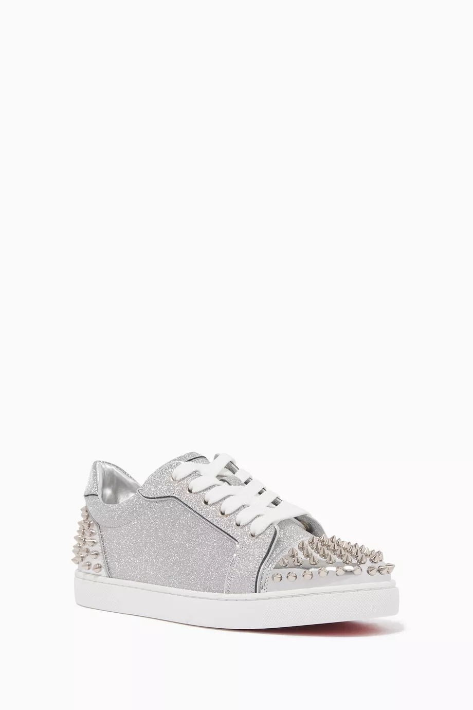Buy Christian Louboutin Silver Vieira 2 Sneakers in Glitter