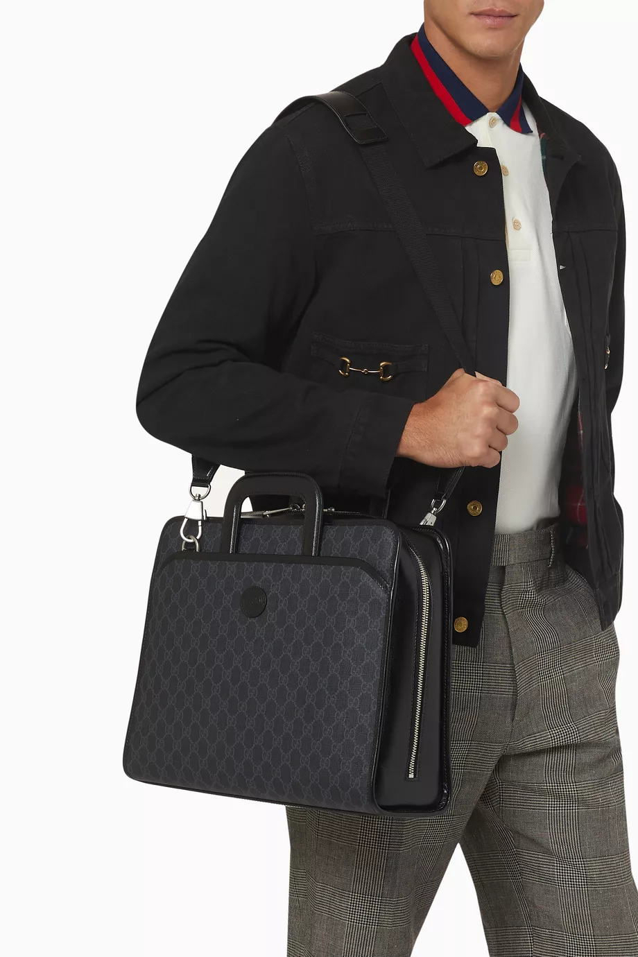 Buy Gucci Black Briefcase in GG Supreme Canvas for MEN in UAE