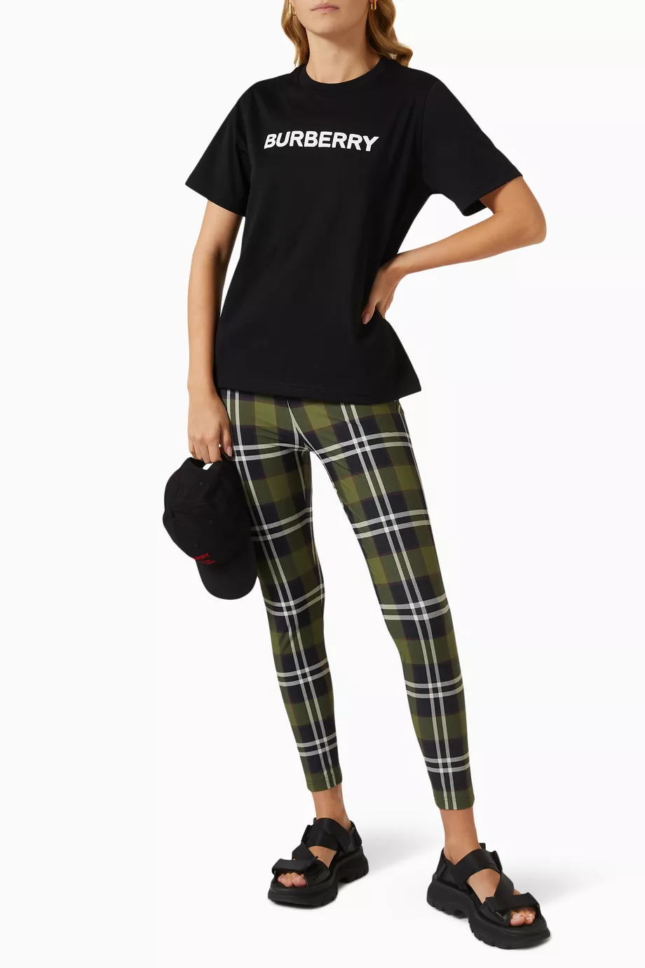 Buy Burberry Black Logo Print T shirt in Organic Cotton Jersey for