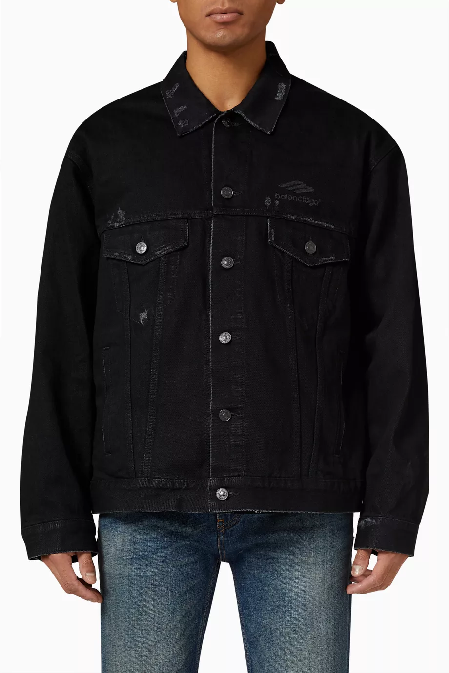 Balenciaga denim jacket men sales