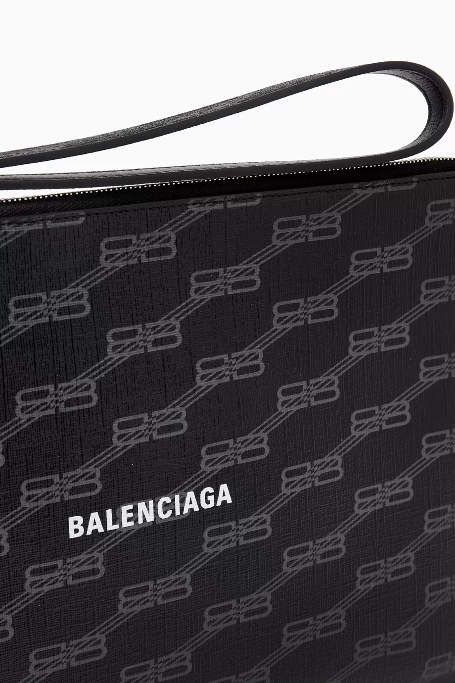 Buy Balenciaga Black Cash Pouch M with Handle in BB Monogram Canvas for UNISEX in UAE Ounass