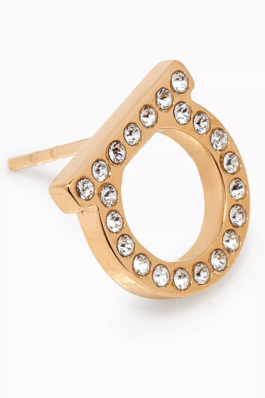 Buy Ferragamo Gold Gancini Crystal Earrings for Women in UAE Ounass