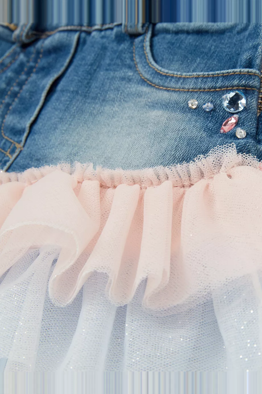 Buy Lapin House Multicolour Denim Tulle Tutu Skirt for Baby Girls