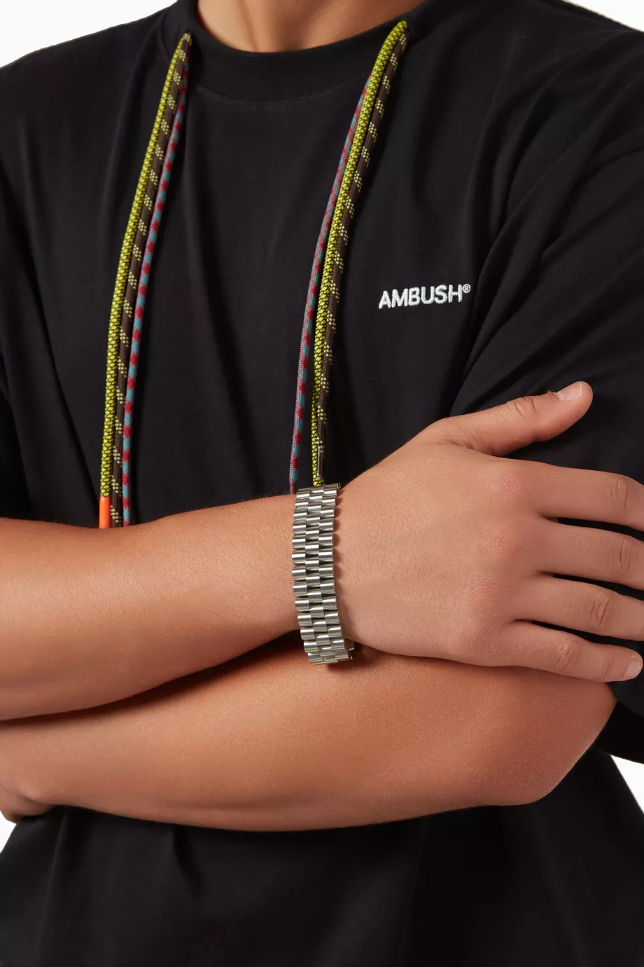 Buy Ambush Silver Rollie Chain 2 Bracelet in Sterling Silver for MEN