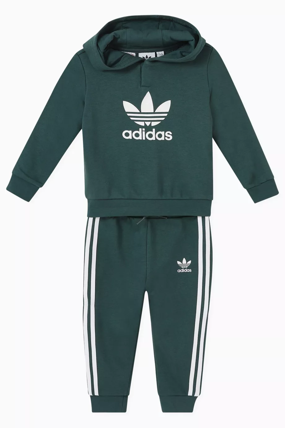 Buy adidas Green Adicolor Logo Hoodie Sweatpants Set in Cotton for Baby Boys in UAE Ounass
