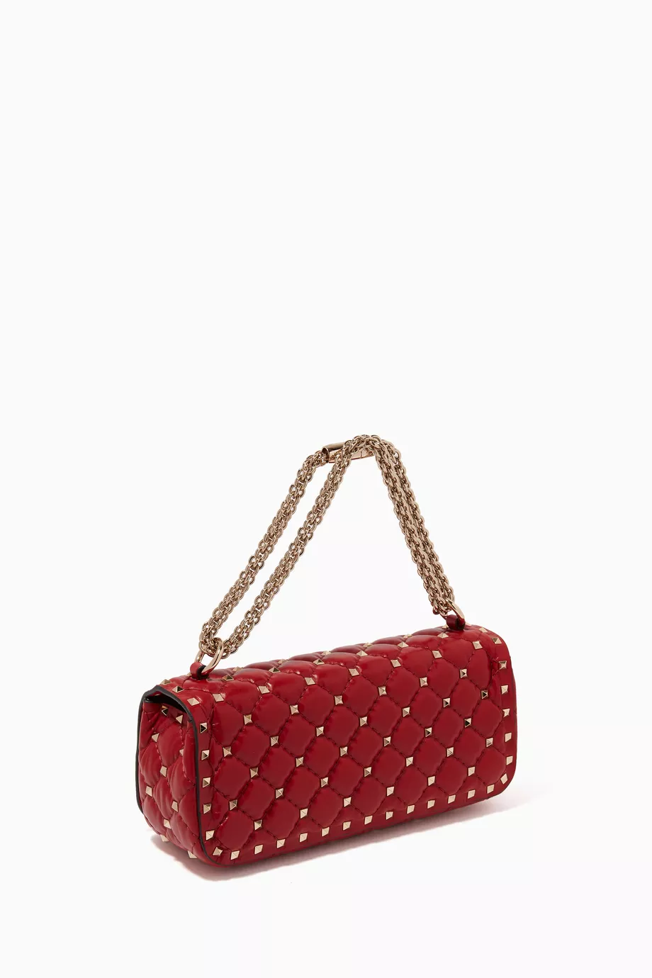 VALENTINO GARAVANI Nappa Medium Rockstud Spike Shoulder Bag Rosso Valentino  1234084