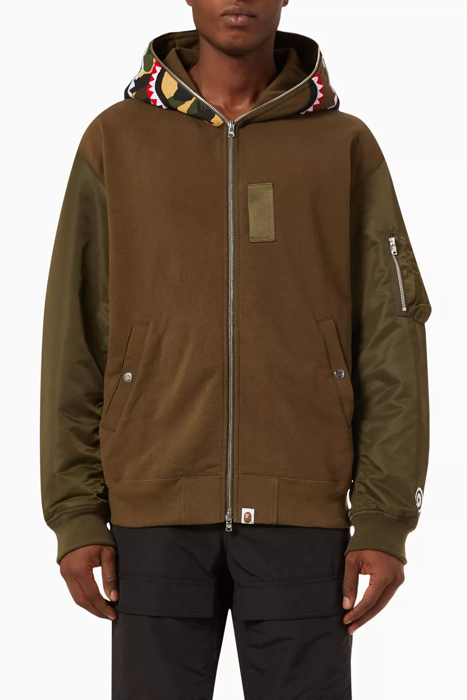 Military shark full zip hoodie hot sale