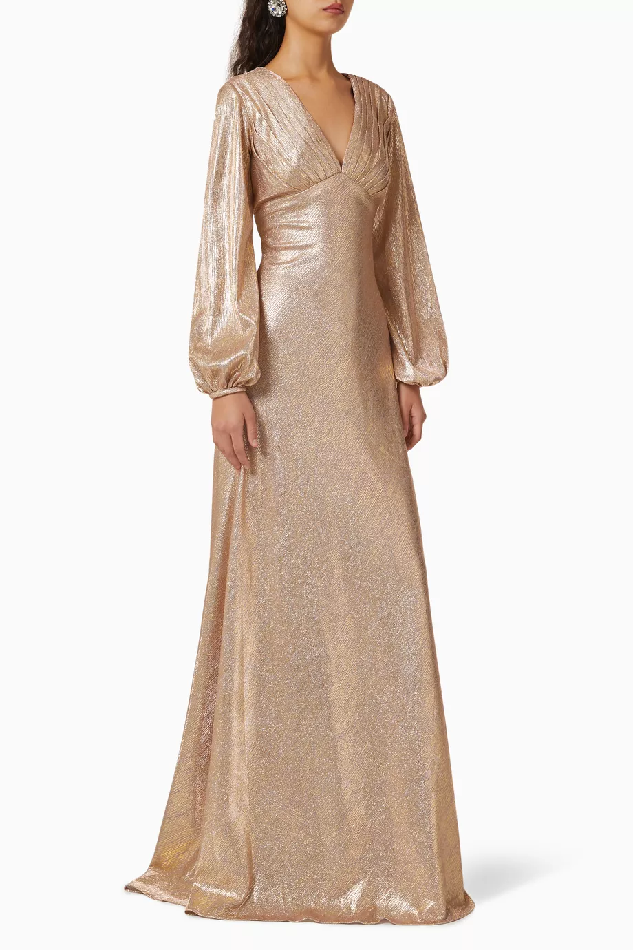 Gold long sleeve clearance dress