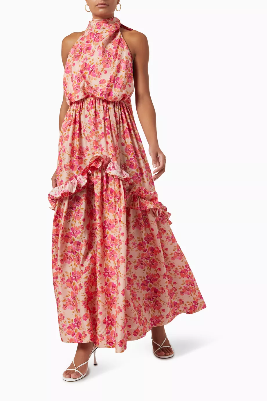 Shop Carolina Herrera Floral Ruffle-Embellished Gown Saks, 60% OFF