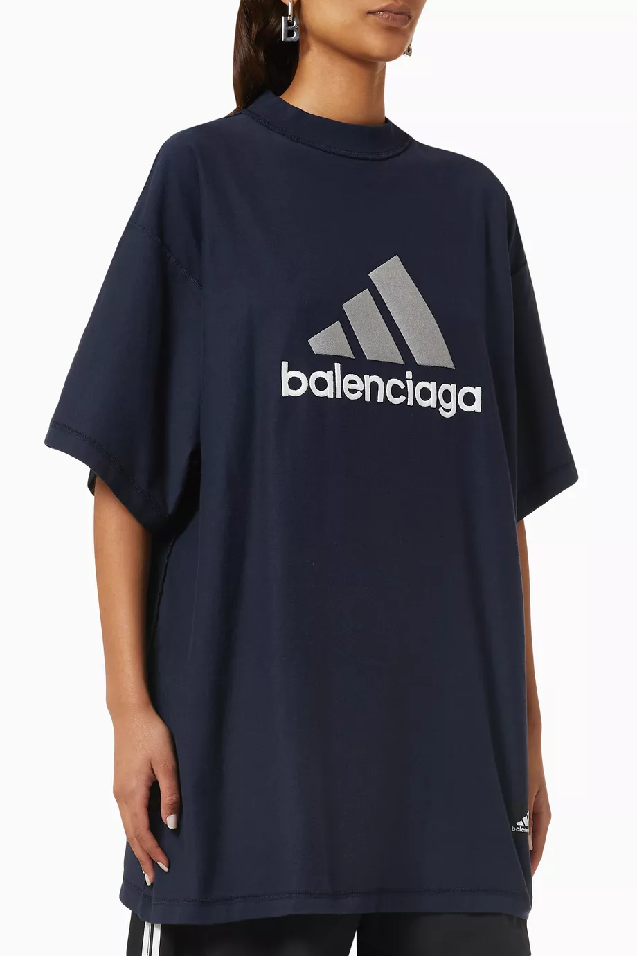 Buy Balenciaga Blue x Adidas Oversized T shirt in Cotton for