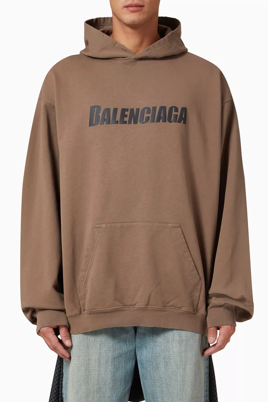 Balenciaga logo cotton terry hoodie best sale