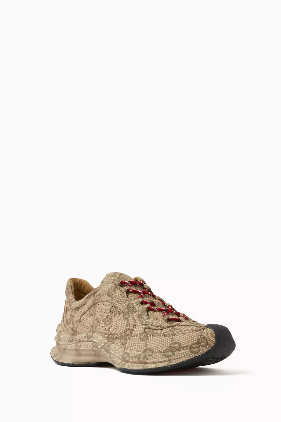 Buy Gucci Neutral Run Sneakers in Monogram Leather for Men in UAE