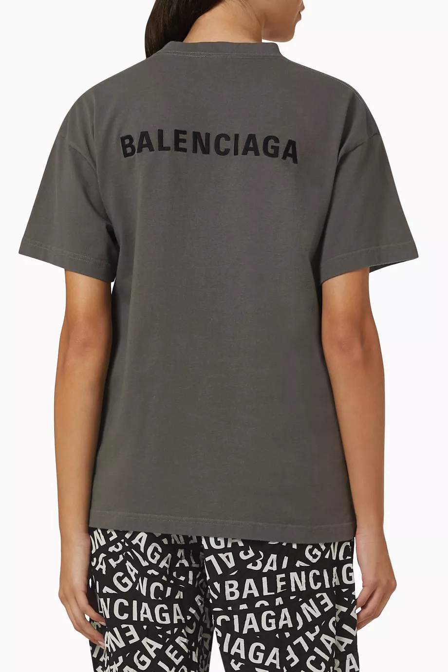 Balenciaga grey logo t shirt on sale