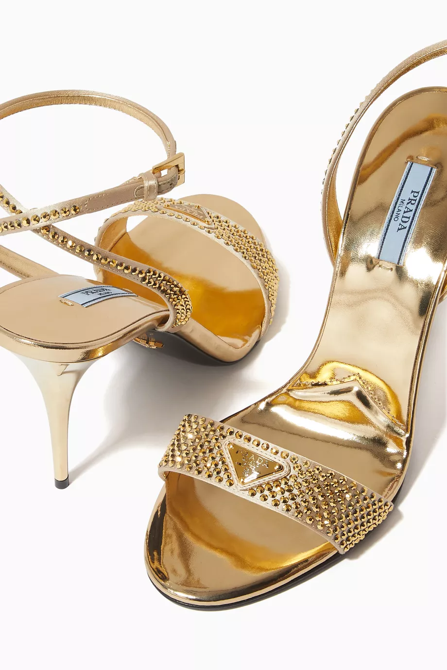 Gold prada discount sandals