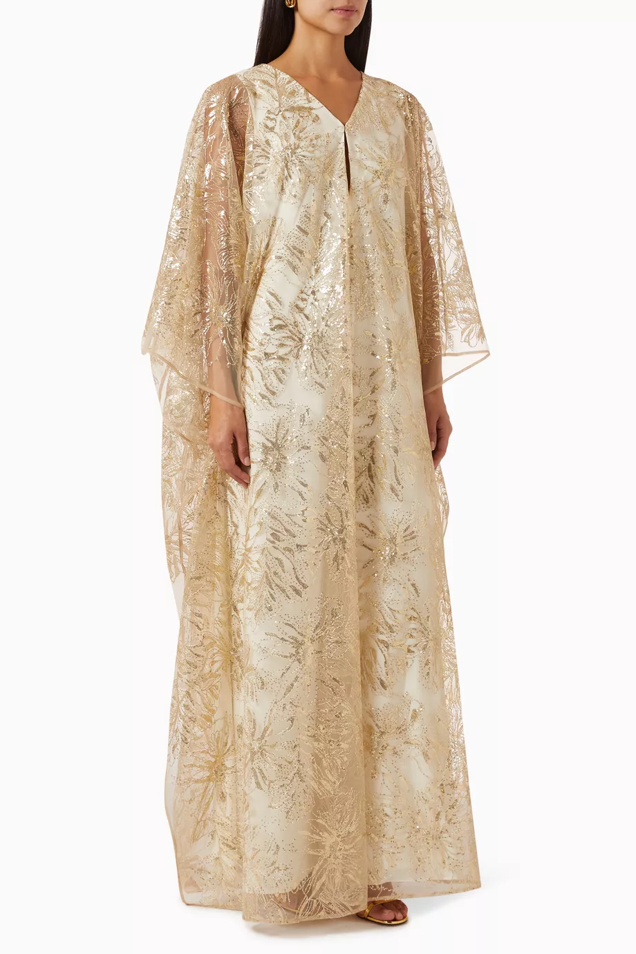 Bcbg sequin sales trimmed caftan