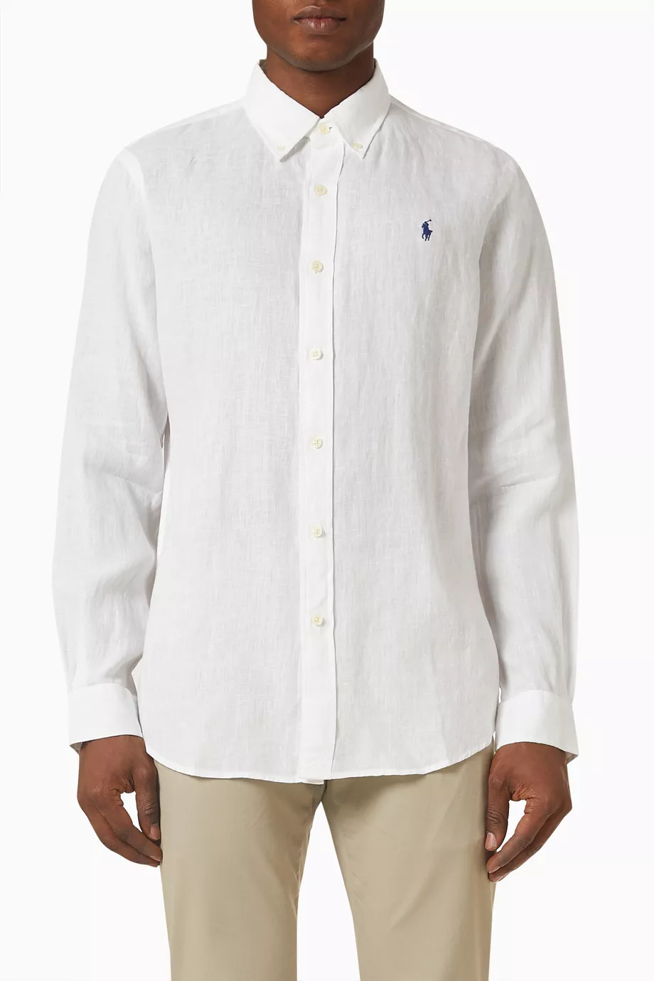 Buy Polo Ralph Lauren White Sport Shirt in Linen for Men in UAE