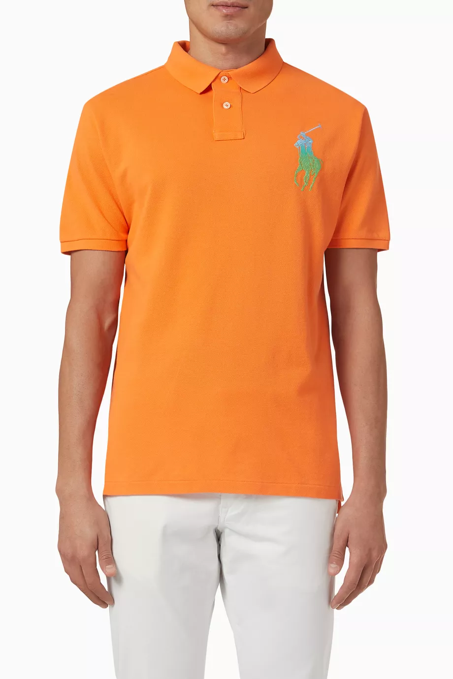 Buy Polo Ralph Lauren Orange Logo Polo Shirt in Cotton for Men in