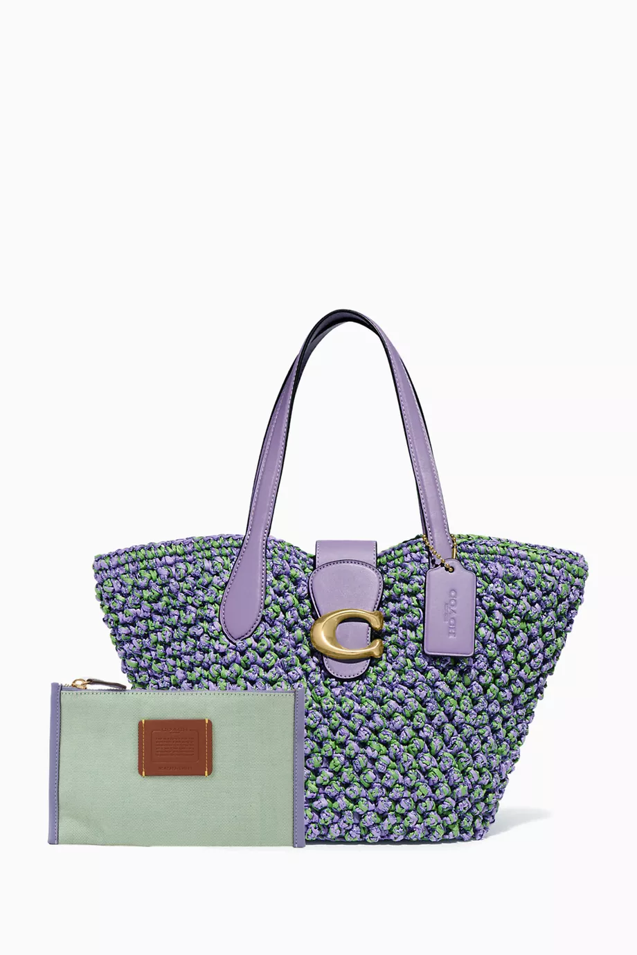 Purple coach tote discount bag