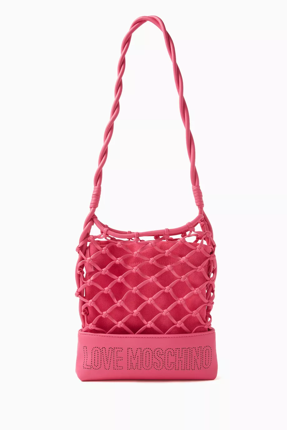 Buy Love Moschino Pink Small Summer Crossbody Bag in Canvas Faux