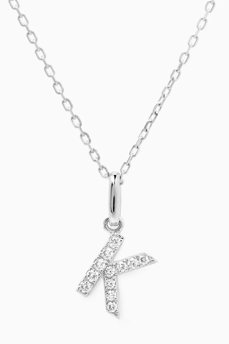 Diamond k pendant best sale necklace