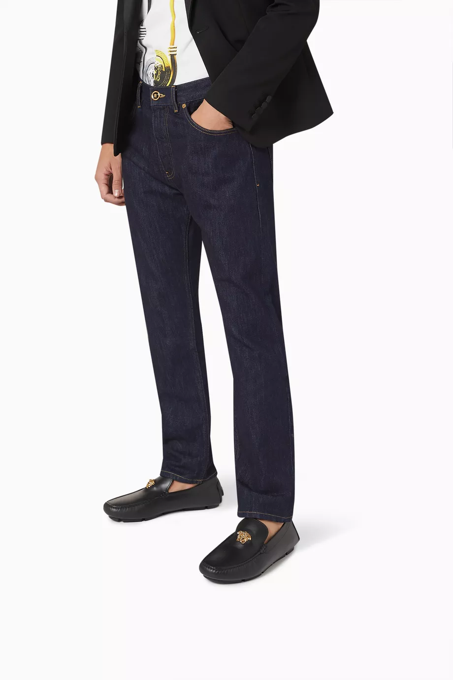 Black versace best sale loafers