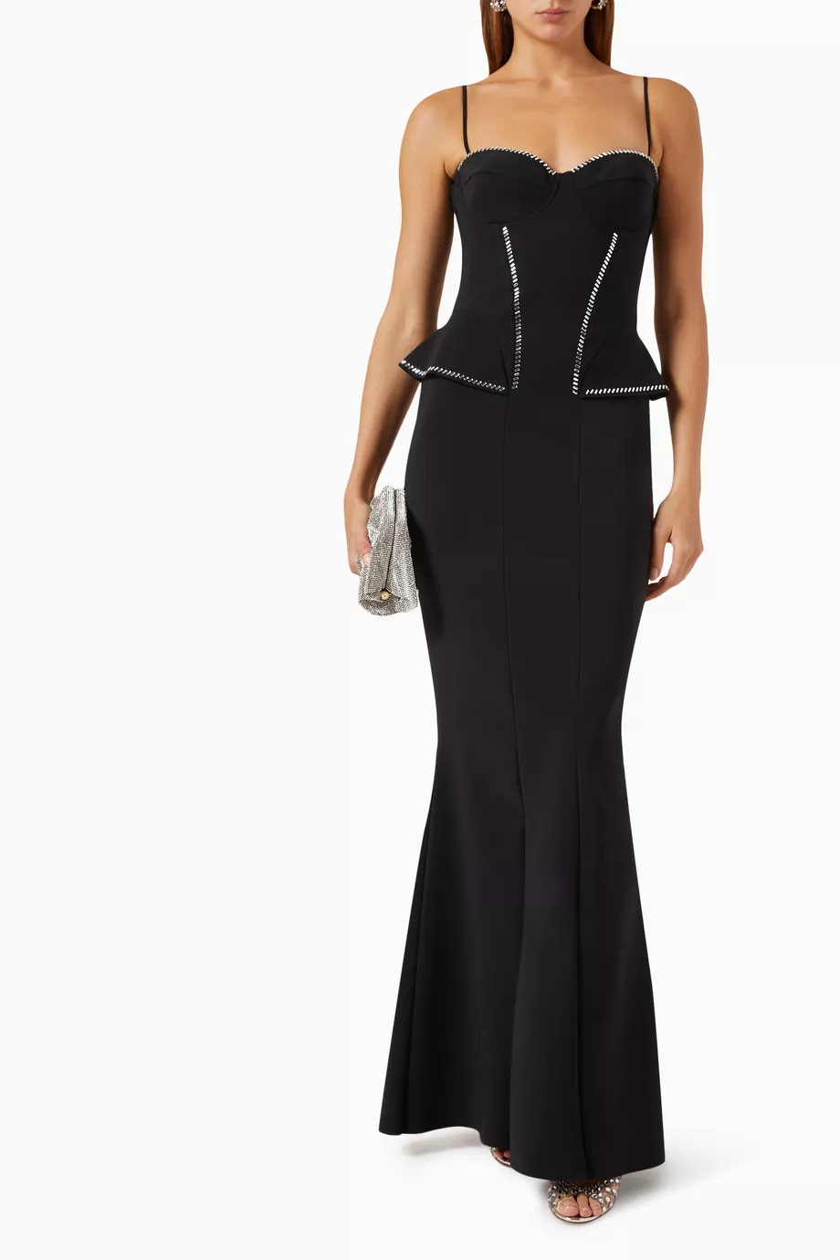 Buy Chiara Boni La Petite Robe Black Terenzia Embellished Peplum