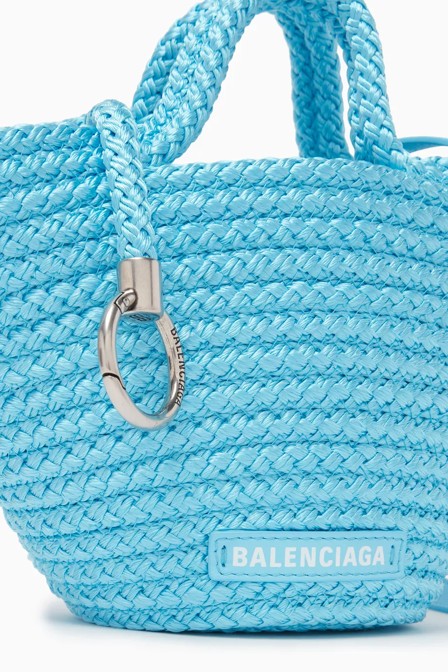 Buy Balenciaga Blue Mini Ibiza Basket in Rope Cord for Women in