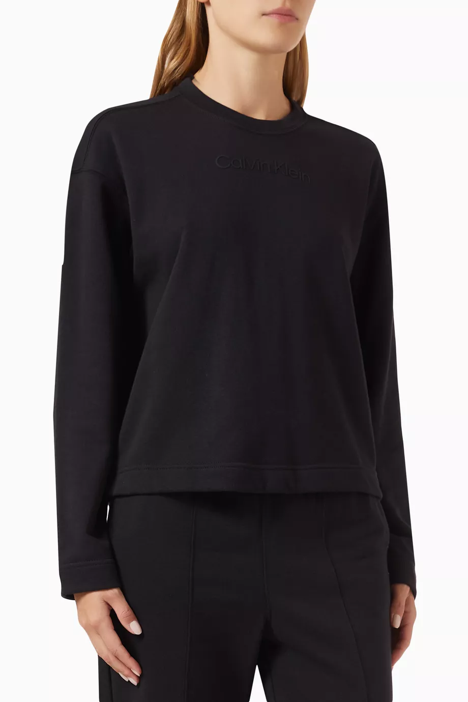 Calvin klein crew neck deals sweatshirt womens