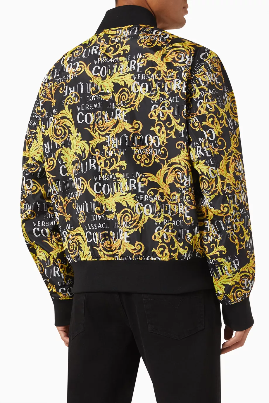 Versace baroque shop print bomber jacket