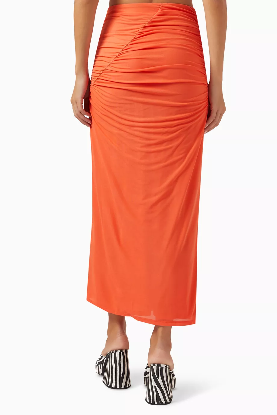 Orange skirt deals long silk