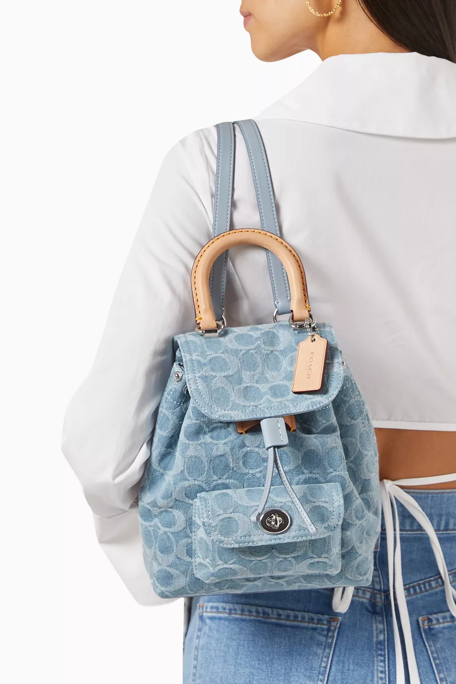 Coach backpack denim best sale