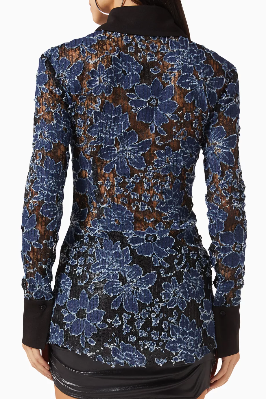 Denim shirt sales with lace