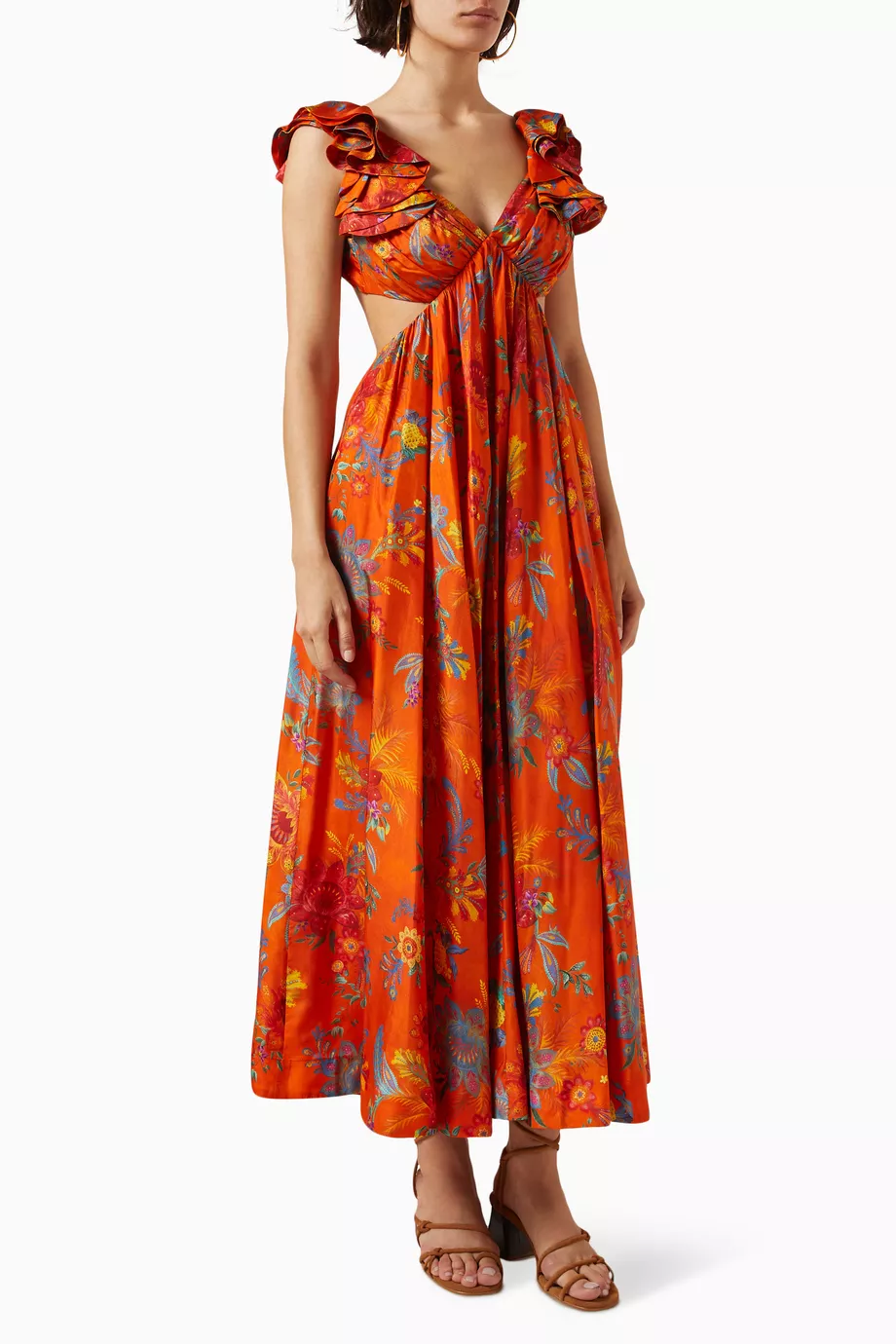 Orange dress cheap silk