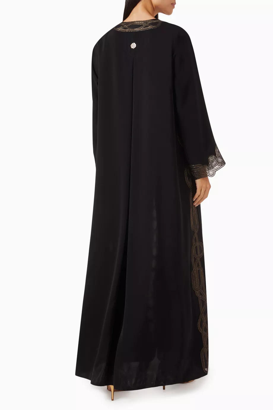 Buy Mauzan Black Embroidered Abaya in Crepe for Women in UAE Ounass
