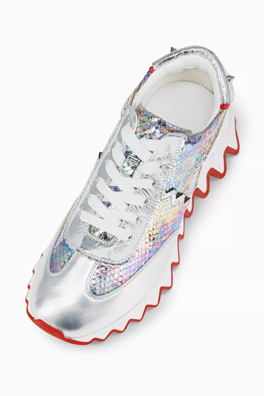 Silver red bottom sales sneakers