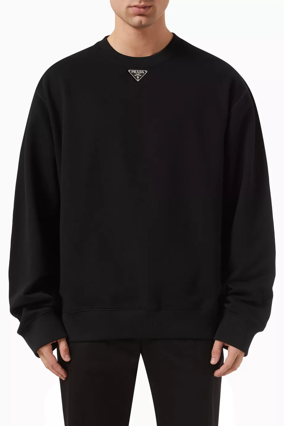 Buy Prada Black Sweatshirt in Cotton for Men in UAE Ounass
