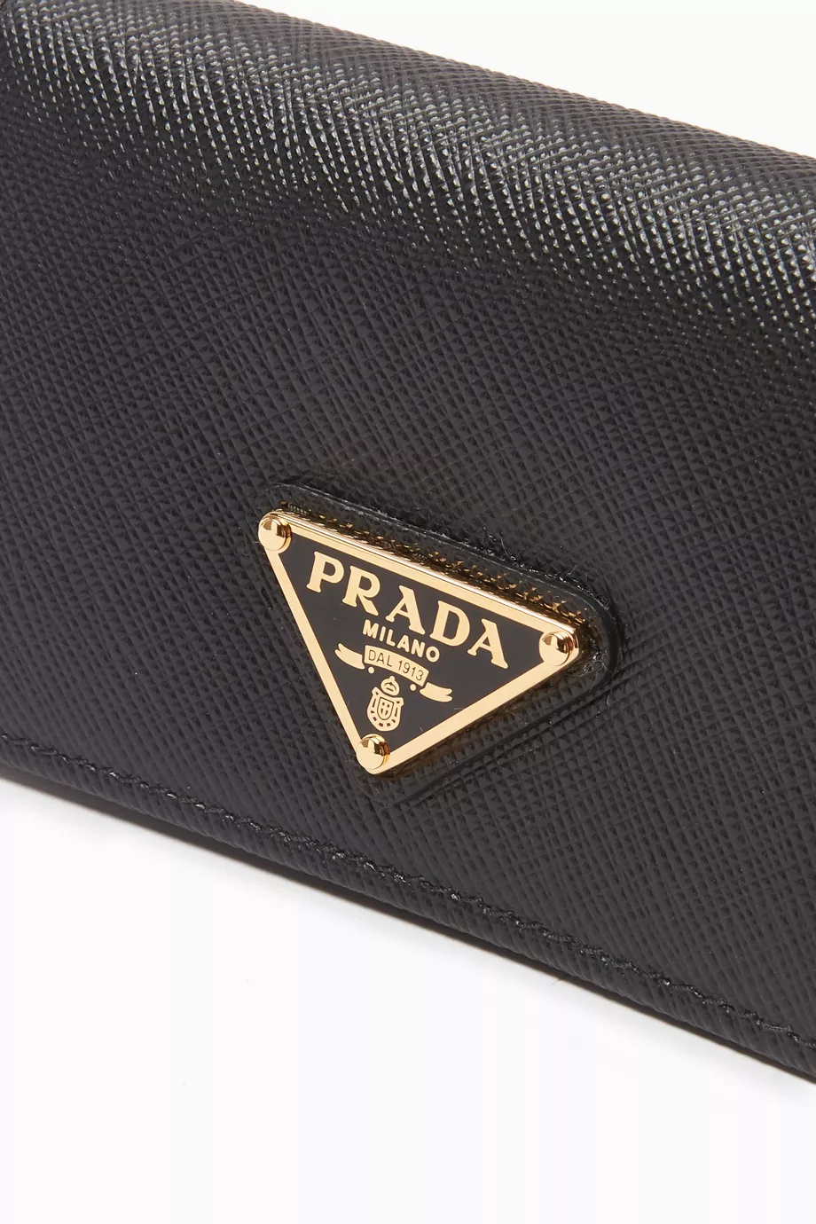 Prada saffiano top wallet black