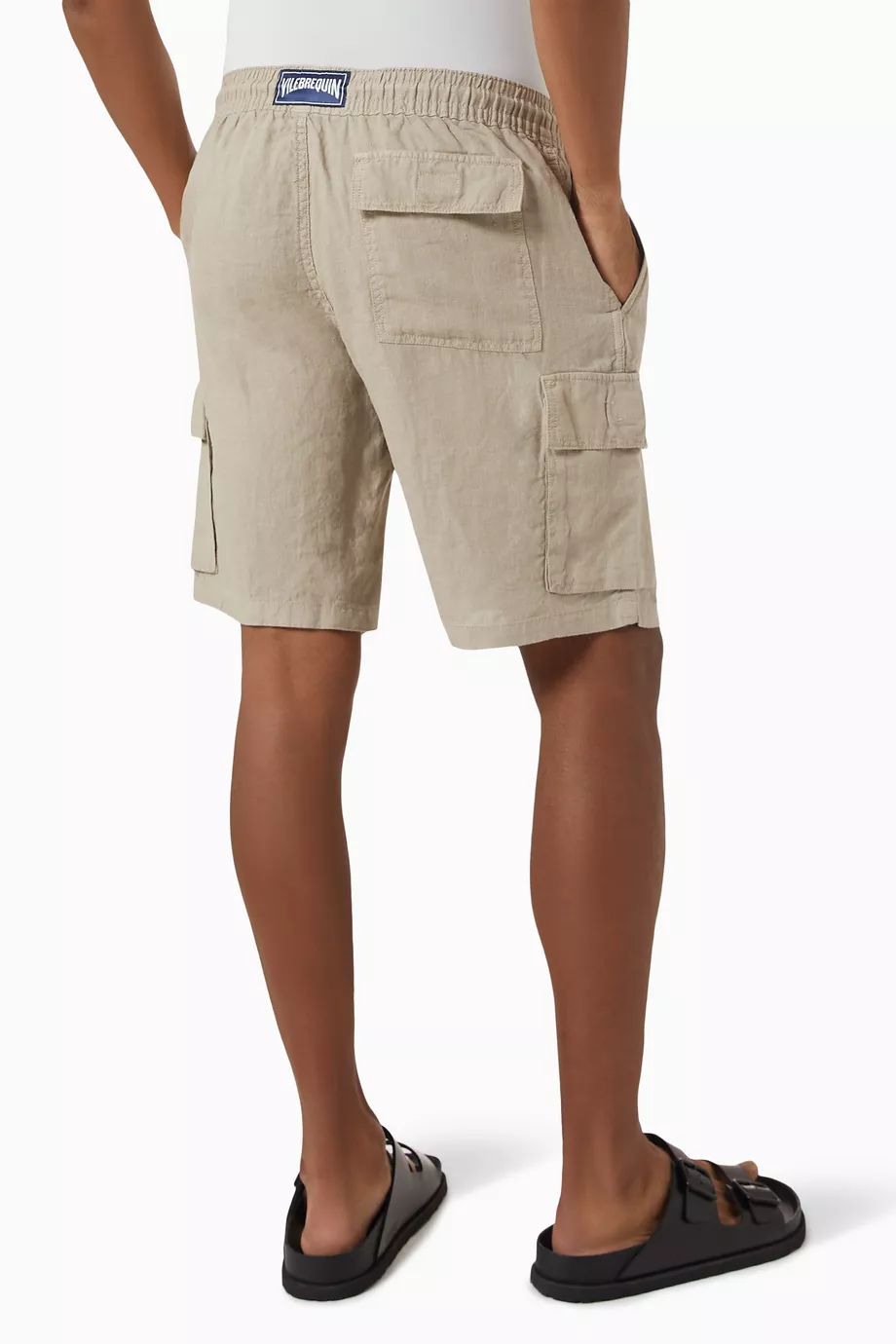 Buy Vilebrequin Neutral Baie Cargo Shorts in Linen for Men in UAE