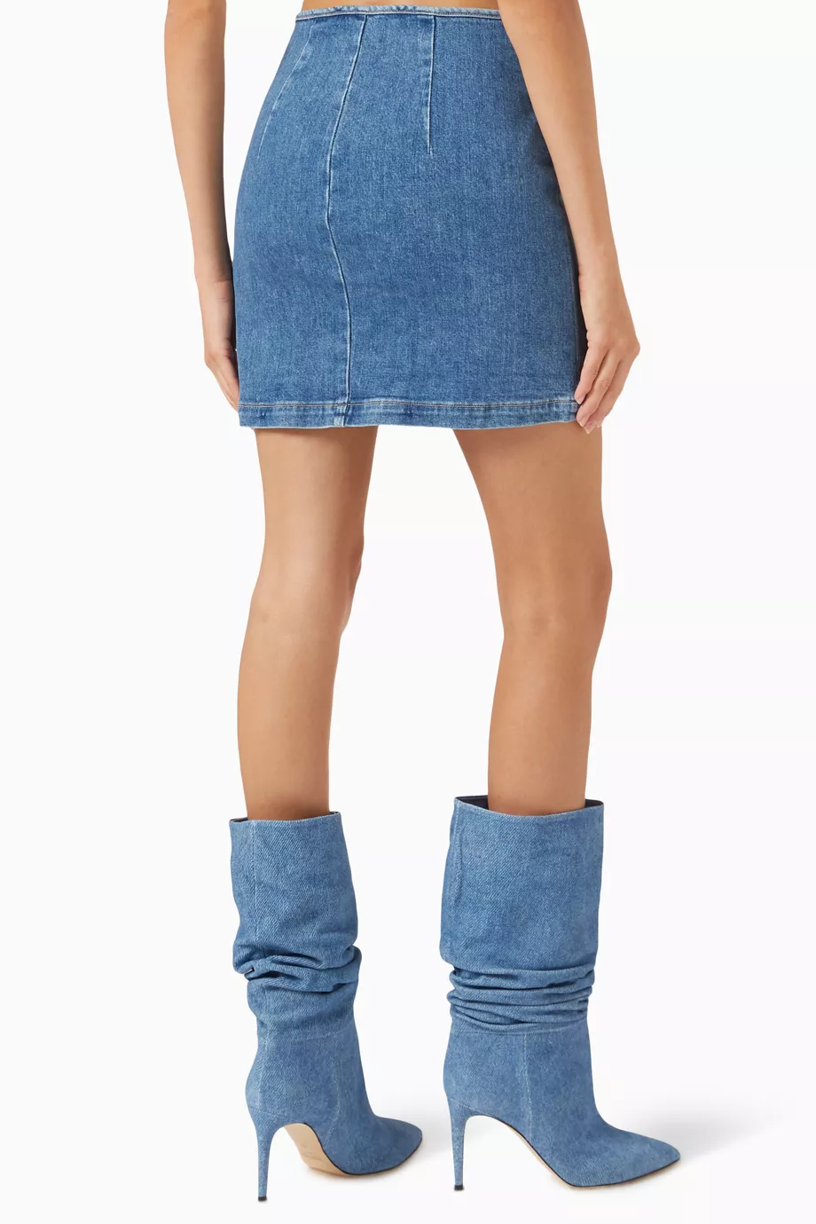 Jean mini skirt sales