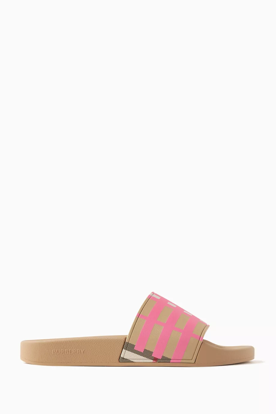 Rubber burberry slides women sales