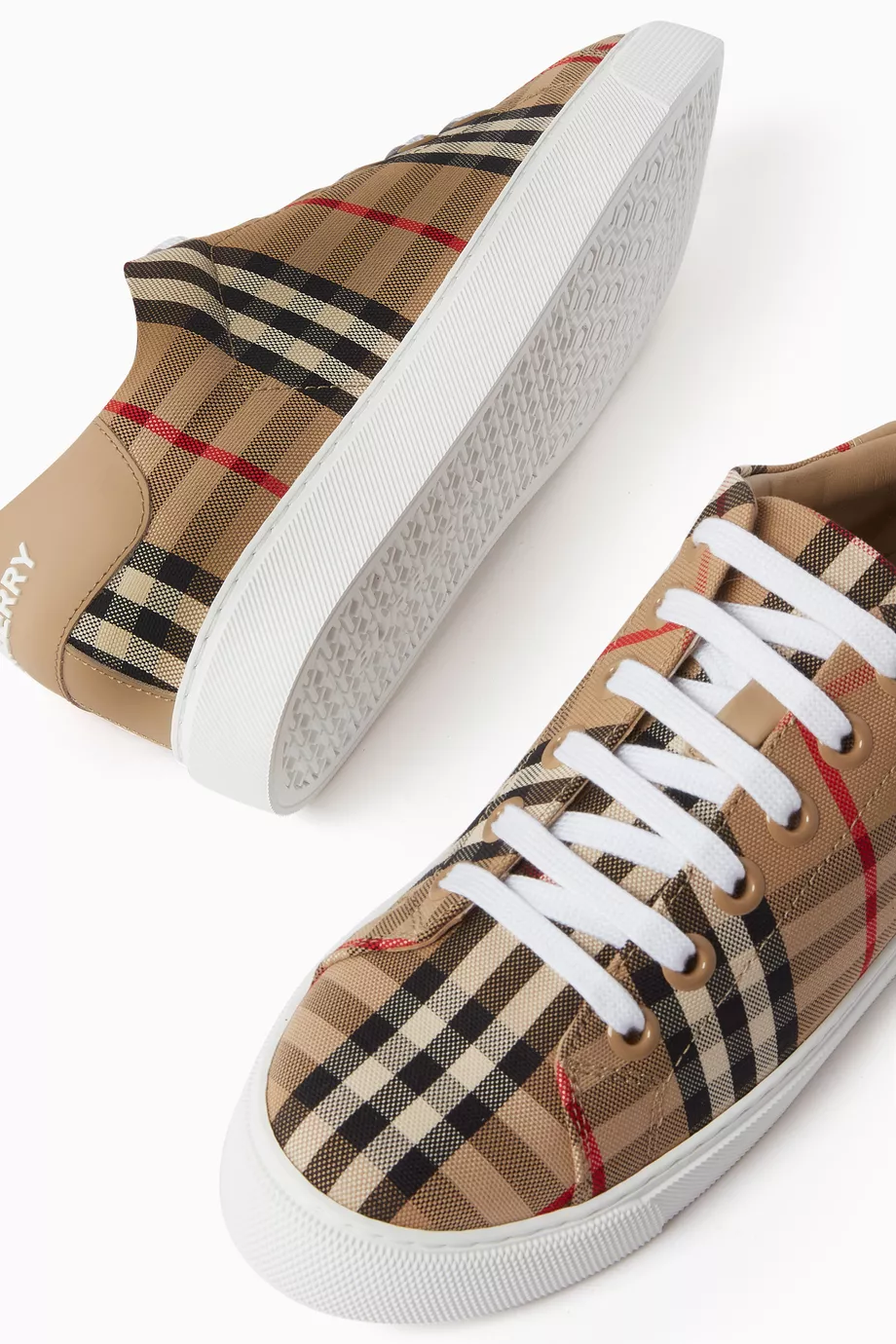 Buy Burberry Neutral Sneakers in Vintage Check Leather for Women