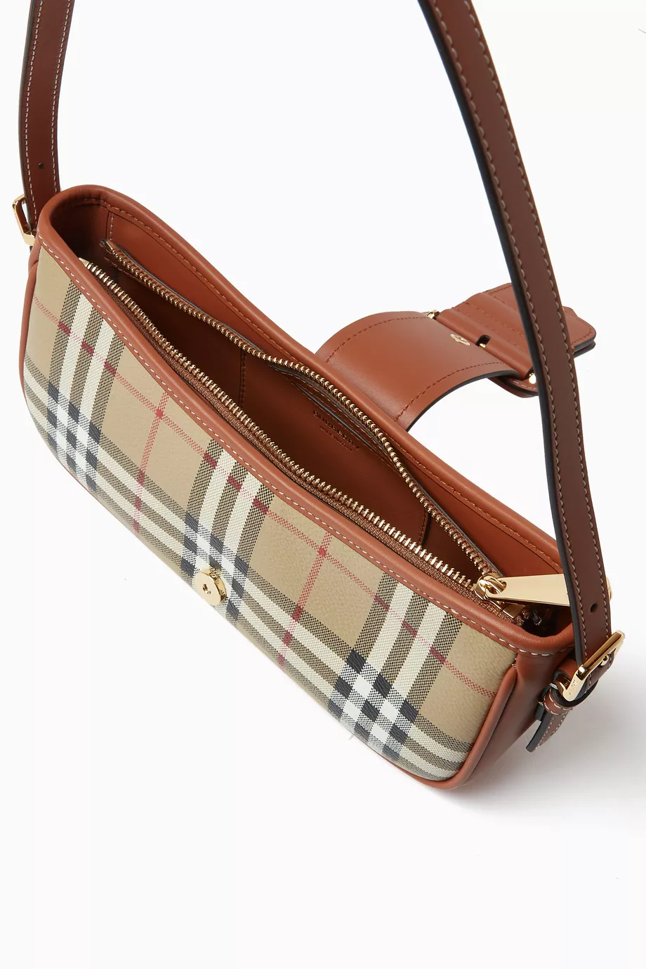 Buy Burberry Neutral Vintage Sling Bag in Check Canvas for Women